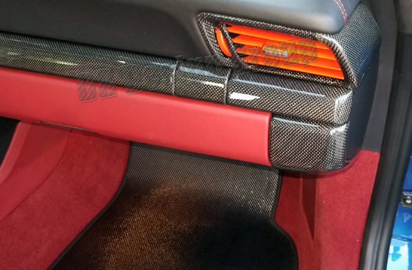 Porsche 981 carbon Verkleidung Armaturenbrett Beifahrerseite Blende Handschuhfach Abdeckung