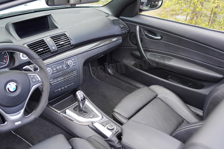 Kohlefaser Interieur Lenkradabdeckung Trim für BMW 1er E82 E88 Sport