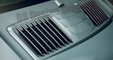  Porsche 991 991.2 turbo 911 Carbon Lufteinlass Grill Streben Motor Deckel Lamellen Exterieur Carbonteile 