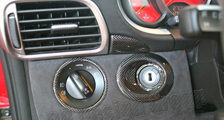  Porsche 987 997 911 Carbon Zündschloss Schlüssel Rosette Licht Schalter Blende Zier Leiste Armaturenbrett Carbonteile 