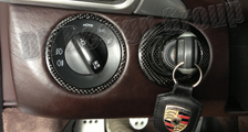  Porsche 987 997 911 Carbon Lichtschalter Rosette Zündschloss Schlüssel Blende Carbonteile 