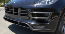  Porsche Macan 95B carbon front bumper spoiler lip center air intake grill daylight trim exterior carbon parts 