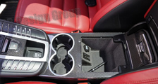  Porsche Macan 95B Carbon Mittelkonsole Blende Armlehne Getränkehalter Cupholder Rahmen Konsole Carbonteile 