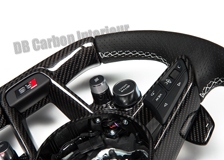  carbon steering wheel Audi R8 4S leather alcantara flat bottom 12 o´clock ring trim arm shift paddles carbon 