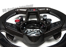  carbon steering wheel Audi R8 4S leather alcantara flat bottom 12 o´clock ring trim arm shift paddles carbon 