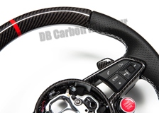  carbon steering wheel Audi R8 4S leather alcantara flat bottom 12 o´clock ring trim arm shift paddles carbon 