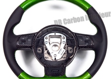  carbon steering wheel Audi R8 42 leather alcantara flat bottom 12 o´clock ring 