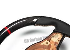  carbon steering wheel Porsche 987 997 leather alcantara flat bottom 12 o´clock ring 