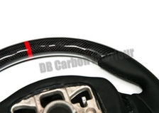  carbon steering wheel Porsche 987 997 911 leather alcantara flat bottom 12 o´clock ring 