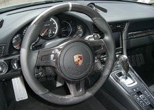  carbon steering wheel Porsche 981 991 911 leather alcantara flat bottom 12 o´clock ring