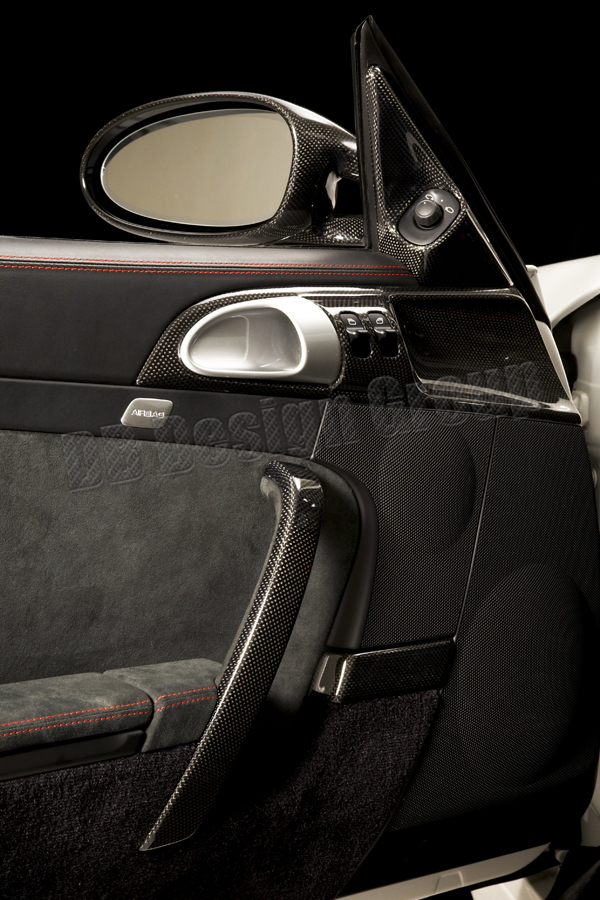  Porsche 987 carbon door pull covers window switch surround door panel trim panel
