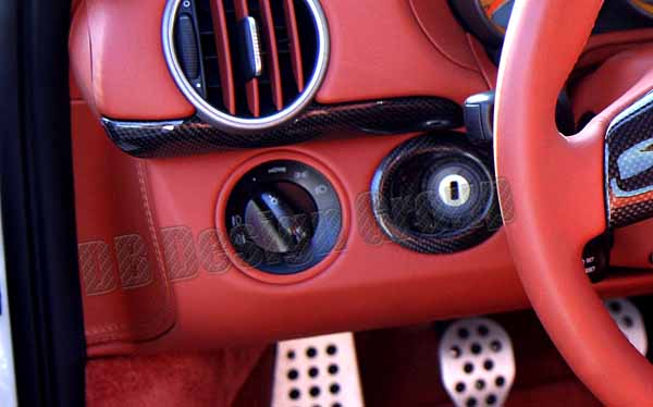  Porsche 987 carbon trim strips side vents cover lining dashboard air vent