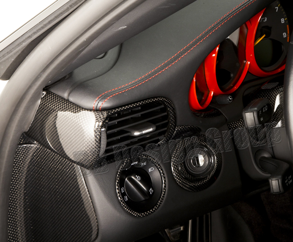  Porsche 987 carbon side air vent cover dashboard trim plate