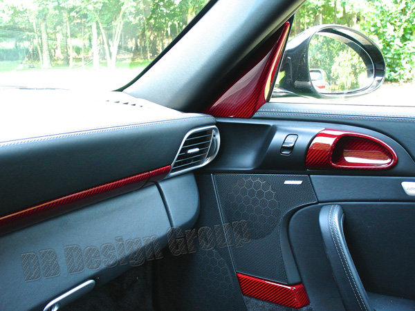  DB Carbon Porsche Carbon interior custom coloured red carbon weave 