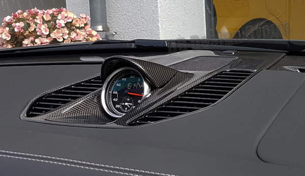  Porsche 991 carbon Verkleidung Sport Chrono Abdeckung Instrumententräger Uhr Blende Lautsprecher Verkleidung Armaturenbrett