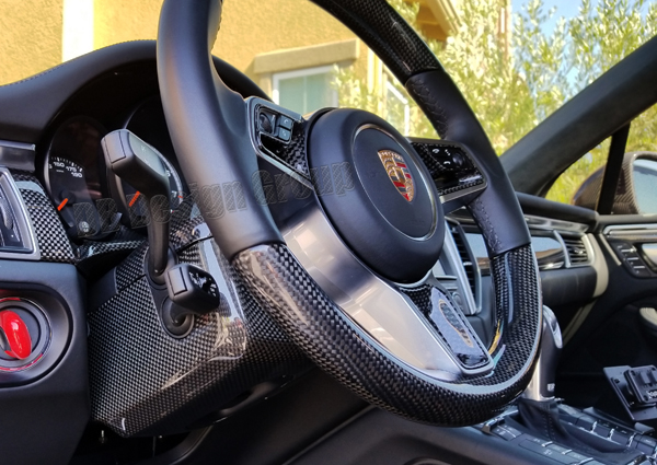 Porsche 95B Macan carbon Lenksäule Verkleidung Gehäuse Lenkrad Blende Schalter Abdeckung