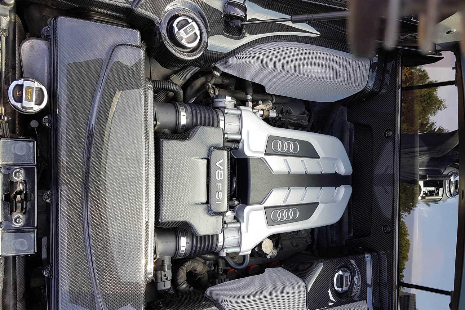 DB Carbon interior & exterior real carbon parts for your Audi A5, A6, A7, A8, R8 ... Audi R8 carbon engine bay trim panel real carbon cover exterior carbon parts