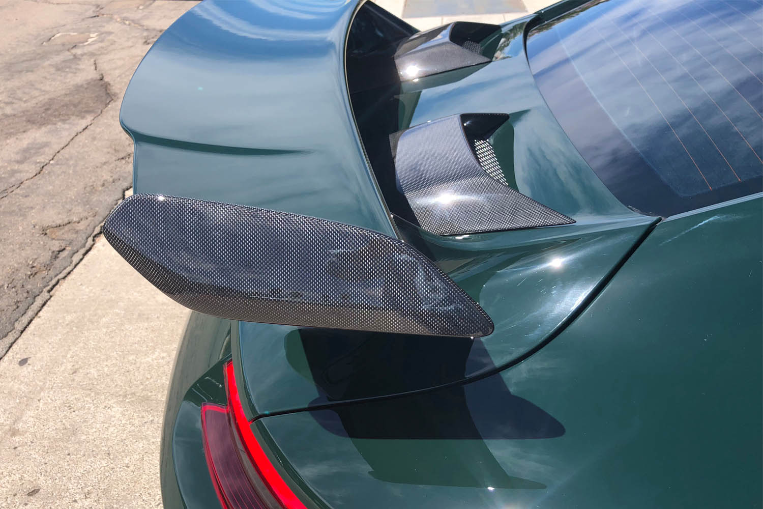 Porsche 991 GT3 carbon air intake scoops engine lid real carbon rear wing blades carbon parts spoiler air ducts