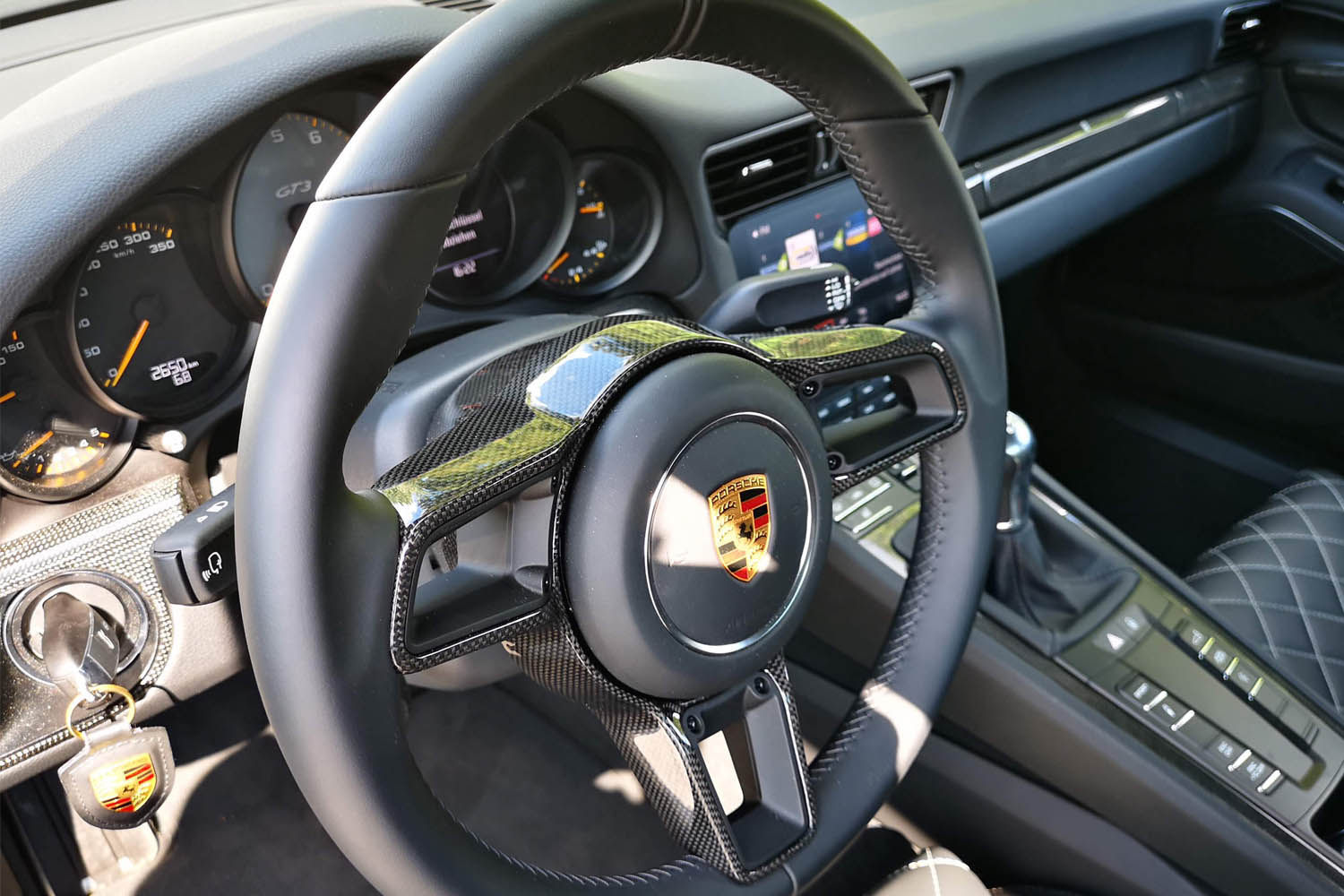 Porsche 981 991 carbon steering wheel trim real carbon interior trim linings carbon parts dashboard center console
